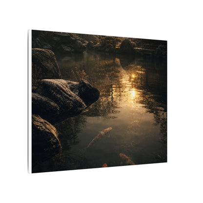 Winter Koi Pond Shadow Zen Canvas Art | Bold Decor