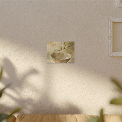 Warm Ceramic Bowl Canvas Art - Watercolor Japandi