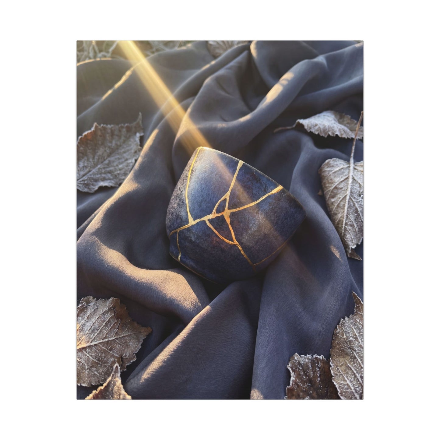 Winter Silk Drape Gold Repair Canvas Art | Artful Decor