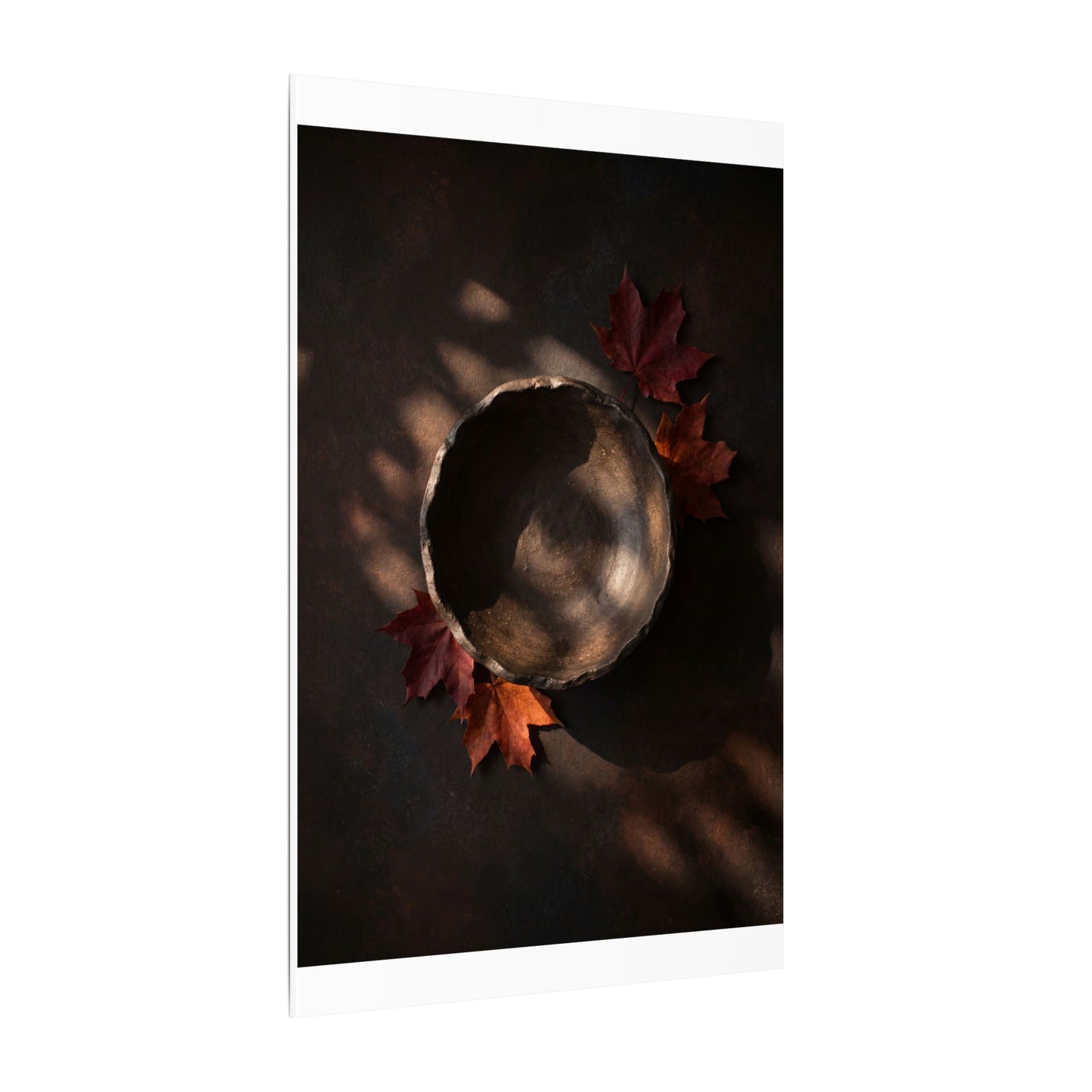 Ceramic Bowl Canvas Art | Autumn Dark Japandi Dark Texture Art