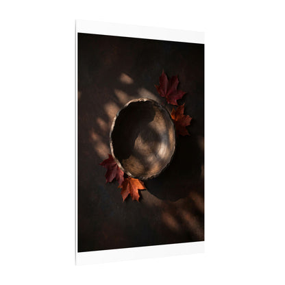 Ceramic Bowl Canvas Art | Autumn Dark Japandi Dark Texture Art