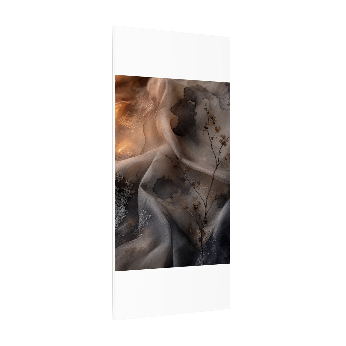 Japandi Silk Drape in Candlelight | Watercolor Canvas Art