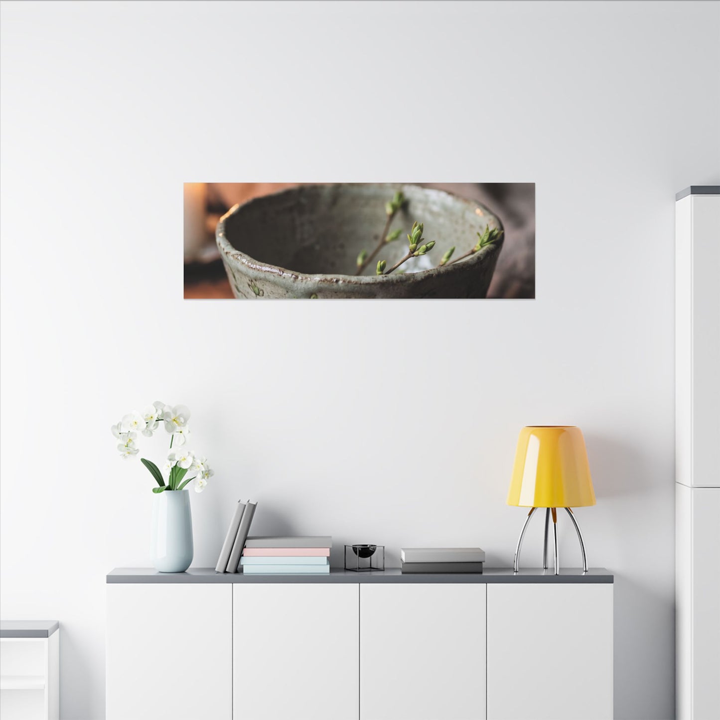 Ceramic Bowl Spring Canvas Art | Japandi Neutral Design
