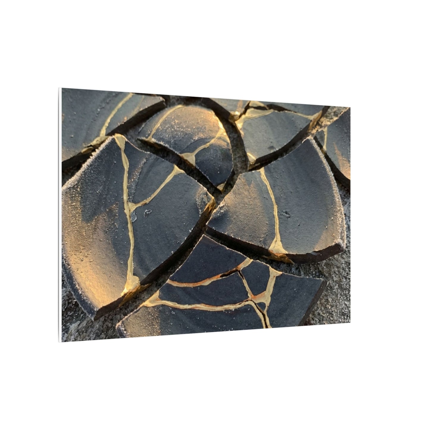 Broken Pottery Winter Canvas Art | Kintsugi Resilient Design
