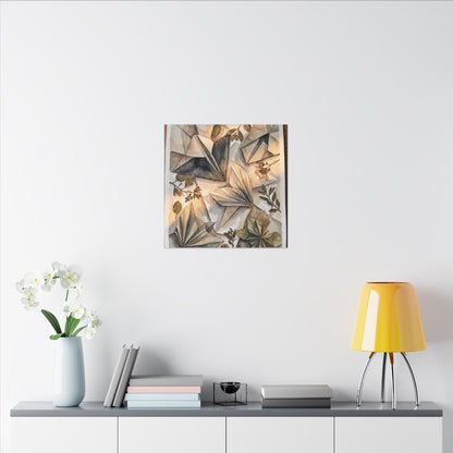 Golden Hour Paper Fold Canvas Art - Japandi Seijaku