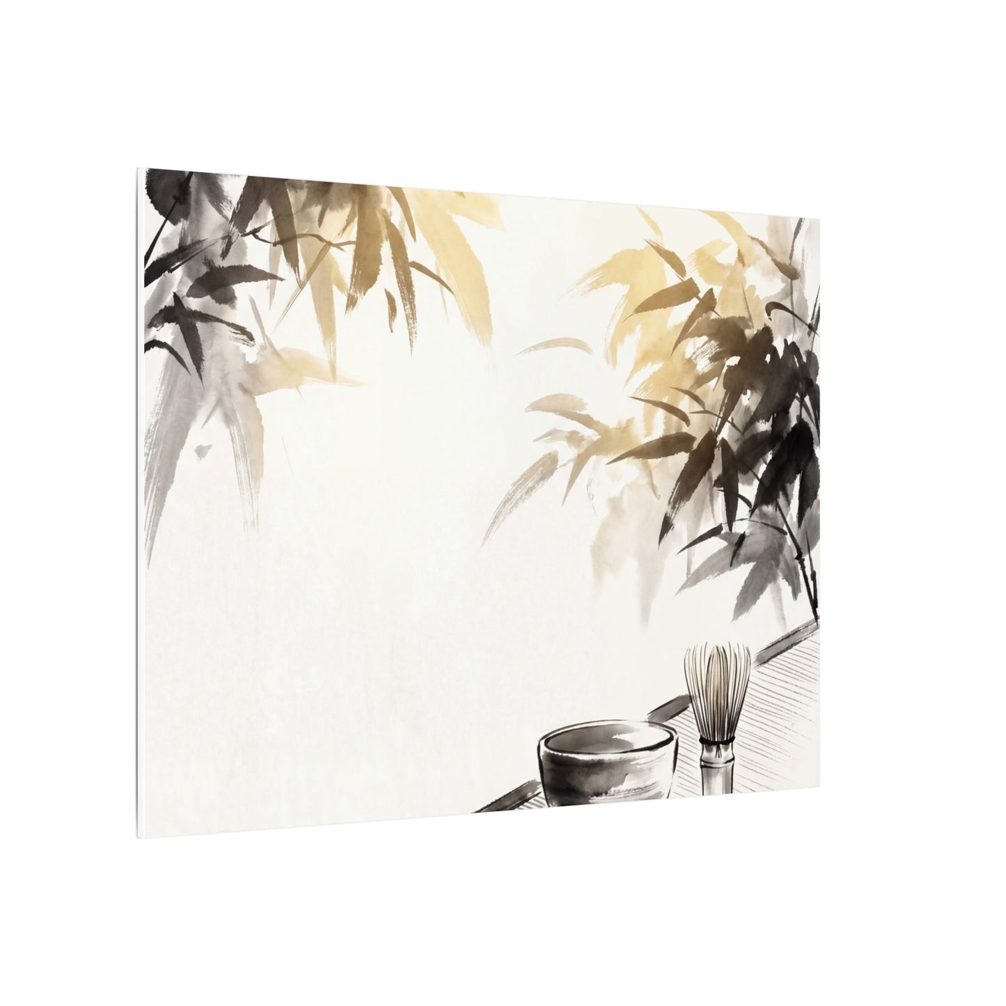 Tea Ceremony Sumi E Canvas Art | Serene Zen Art