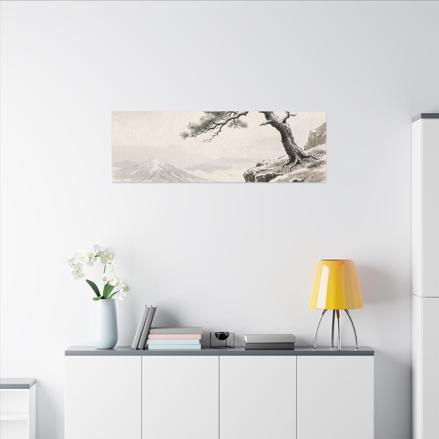 Seijaku Pine Tree Canvas Art - Japandi Japanese Pattern