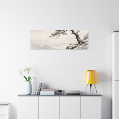 Seijaku Pine Tree Canvas Art - Japandi Japanese Pattern