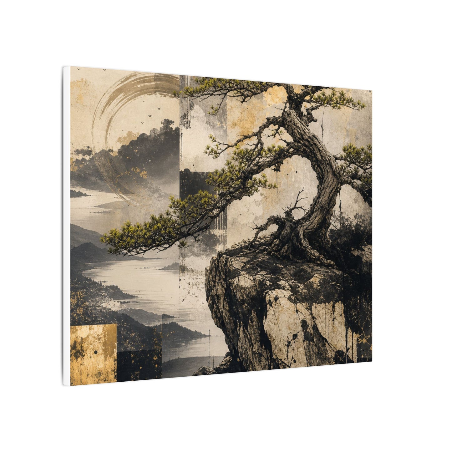 Golden Hour Pine Tree Canvas Art - Japandi Datsuzoku