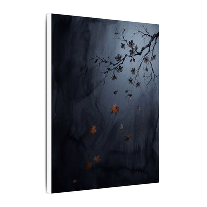 Autumn Cherry Blossom Charcoal Ink Canvas Art | Atmospheric Decor