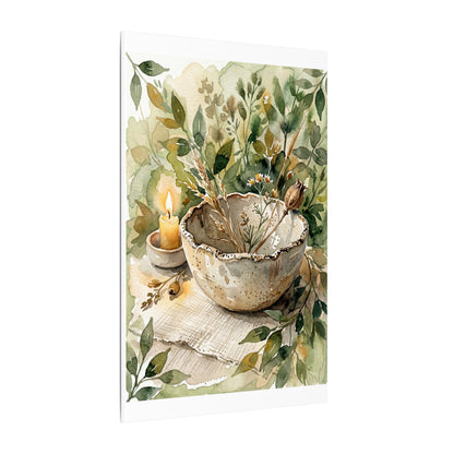 Ceramic Bowl Summer Canvas Art | Japandi Elegant Design