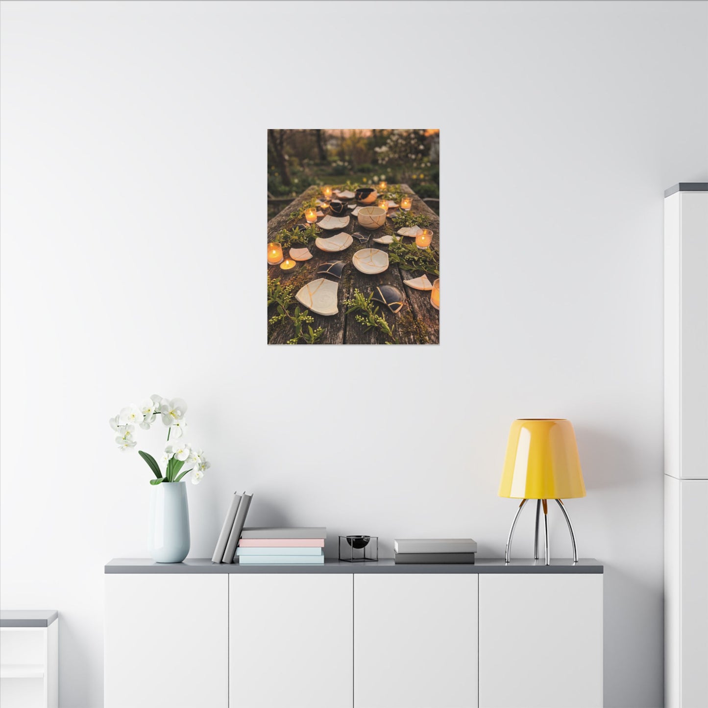 Broken Pottery Spring Canvas Art | Kintsugi Beautiful Design