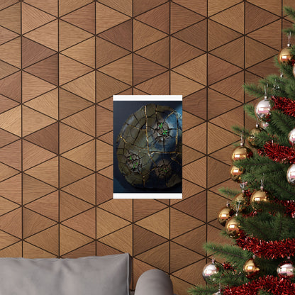Moonlight Cracked Earth Wall Art Print - Dark Japandi Kanso