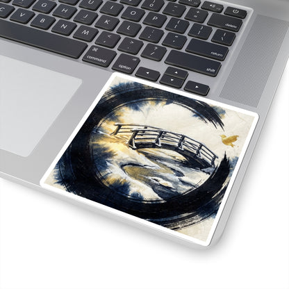 Golden Hour Wooden Bridge Sticker - Zen Datsuzoku