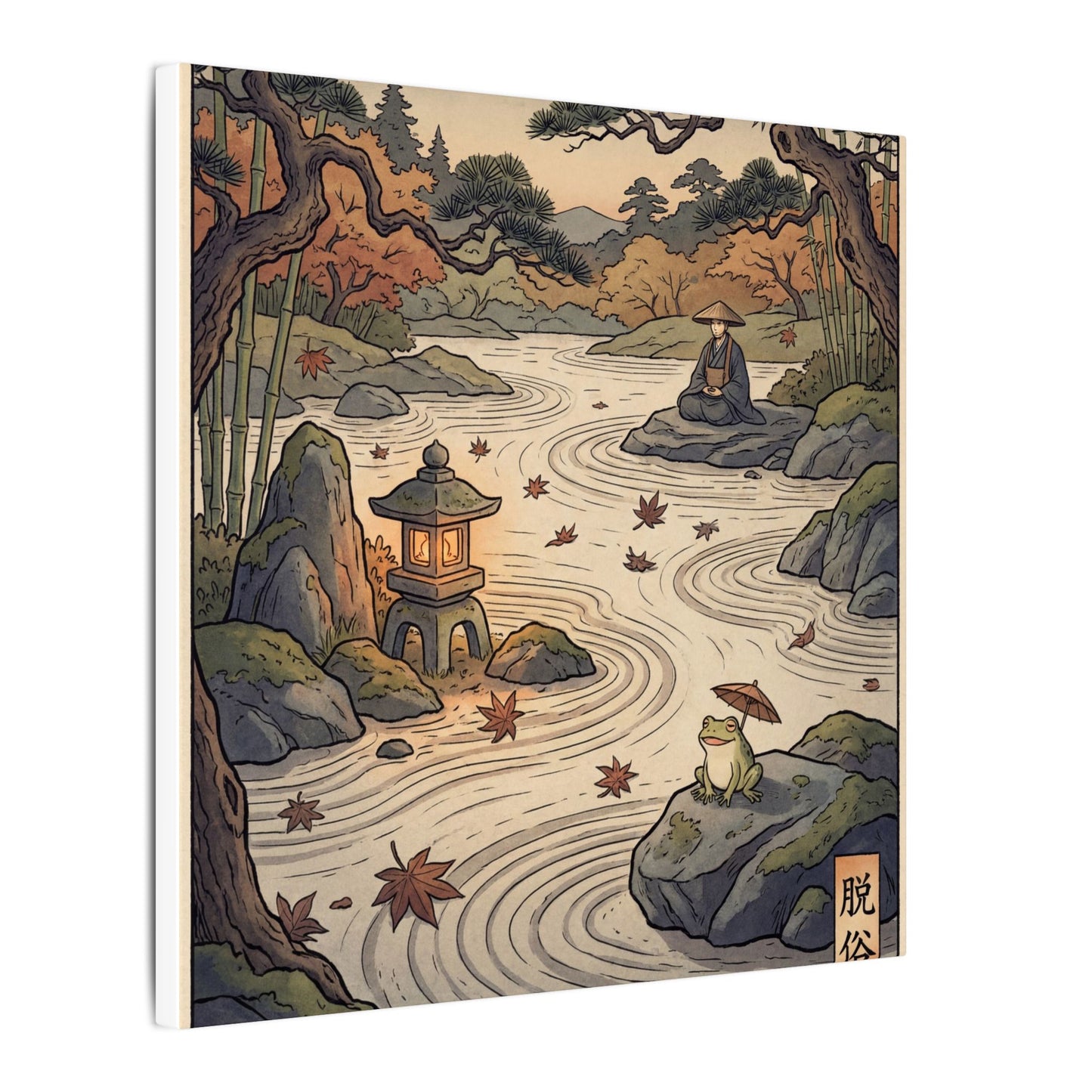 Rock Garden Autumn Canvas Art | Zen Serene Design
