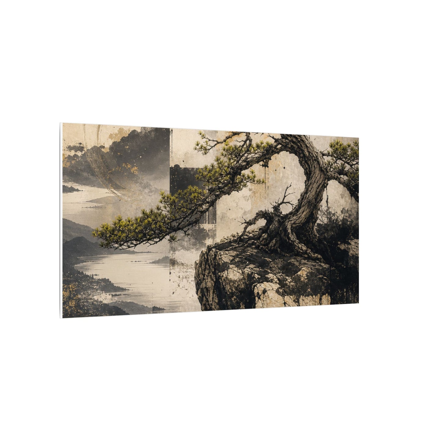 Golden Hour Pine Tree Canvas Art - Japandi Datsuzoku