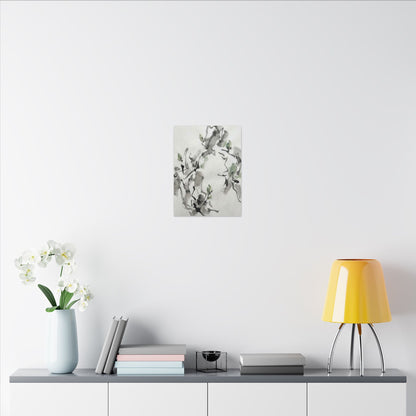 Zen Ink Brushstroke in Overcast | Sumi E Canvas Art