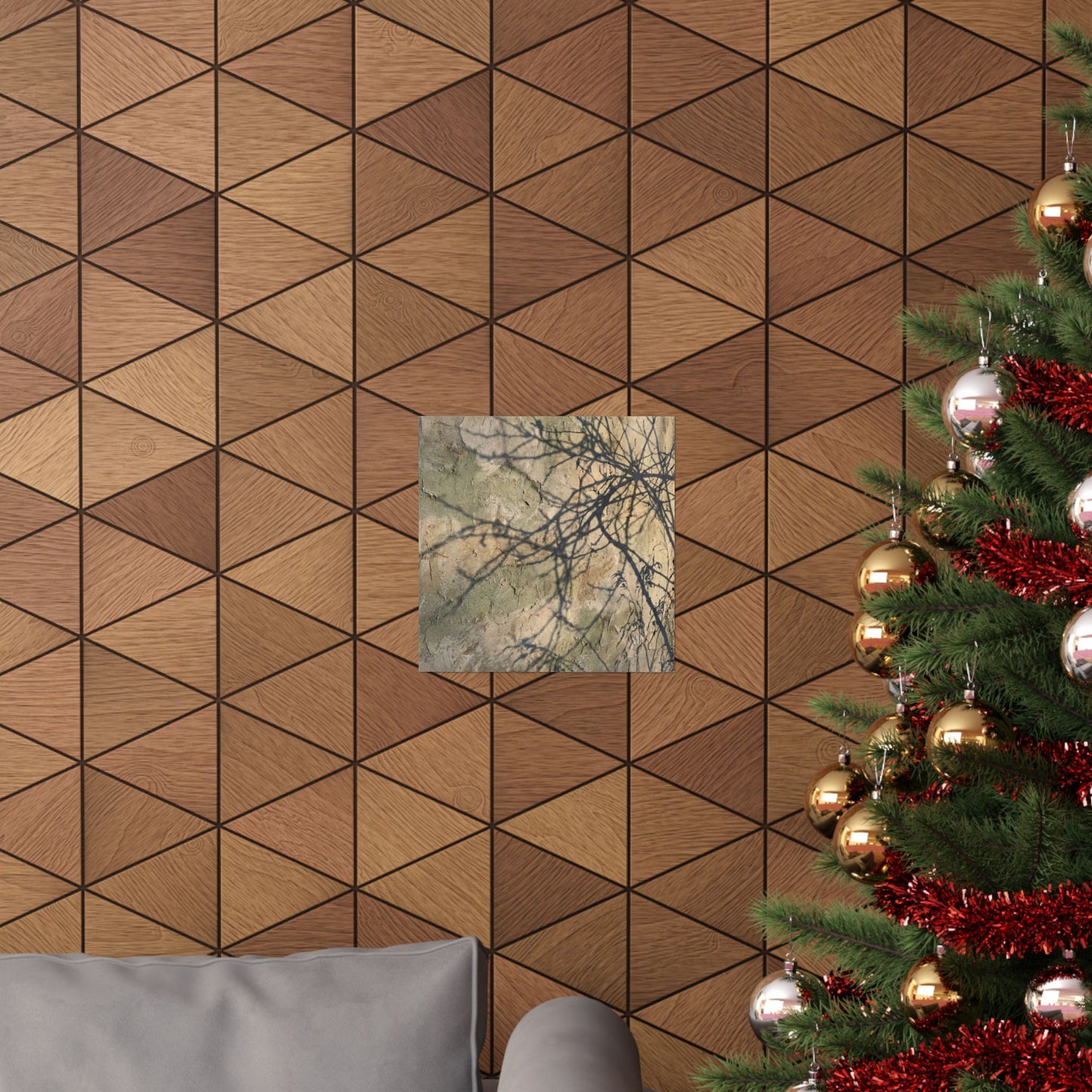 Shadow Play Winter Wall Art Print | Japandi Earthy Design