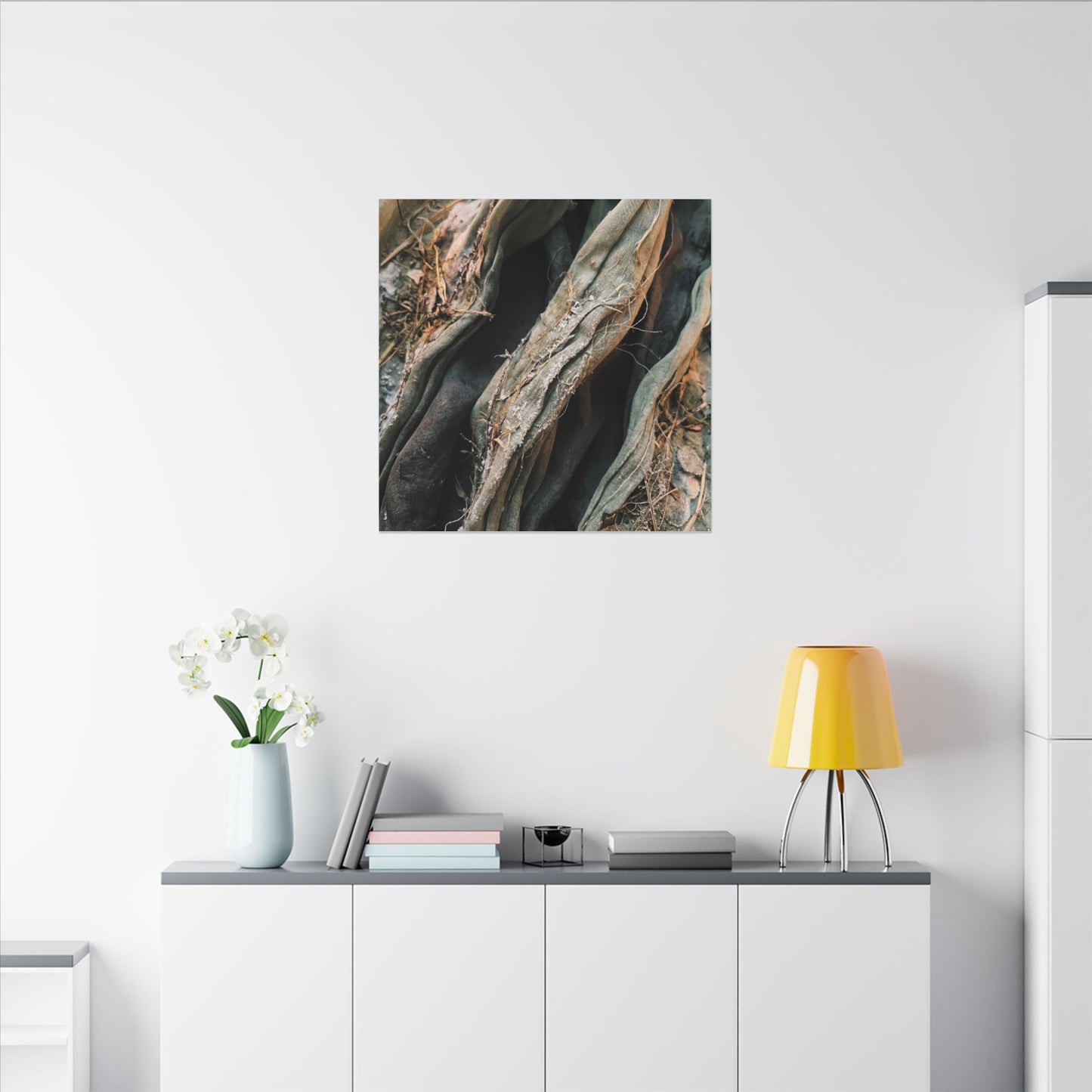 Silk Drape Winter Canvas Art | Japandi Cozy Design