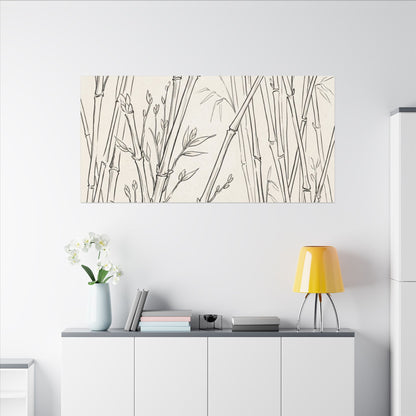 Candlelight Bamboo Grove Canvas Art - Japandi Fukinsei
