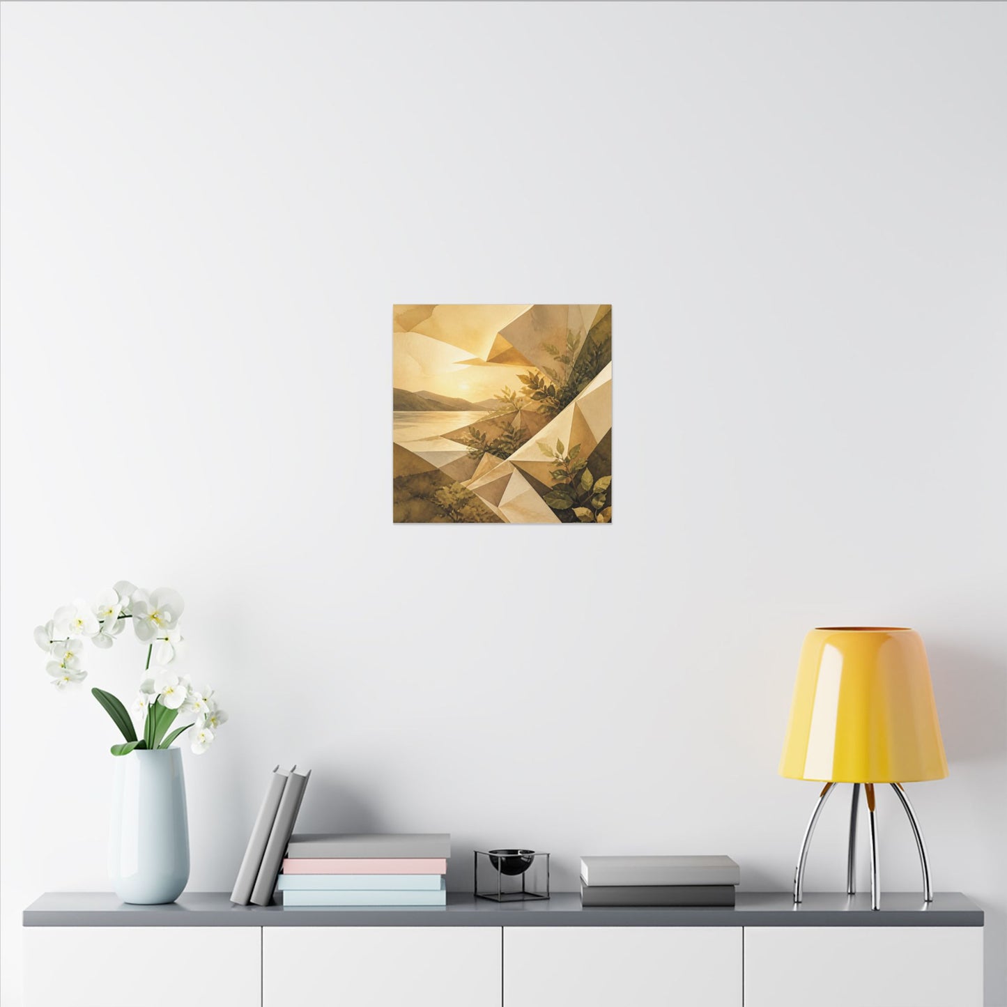 Golden Hour Paper Fold Canvas Art - Japandi Ma
