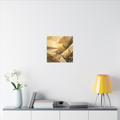 Golden Hour Paper Fold Canvas Art - Japandi Ma