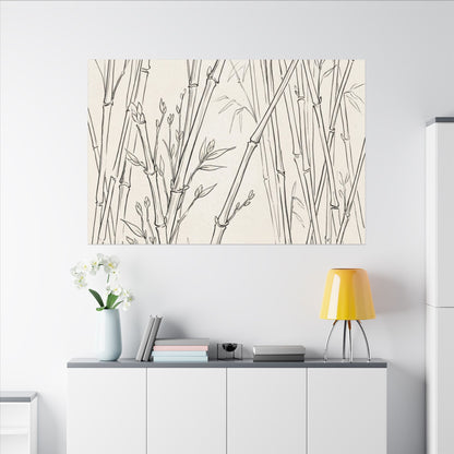 Candlelight Bamboo Grove Canvas Art - Japandi Fukinsei