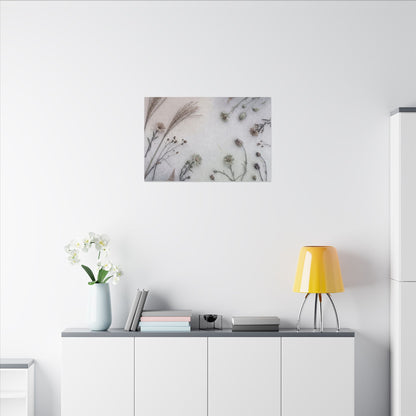 Dried Flowers Japanese Pattern Canvas Art | Elegant Japandi Art