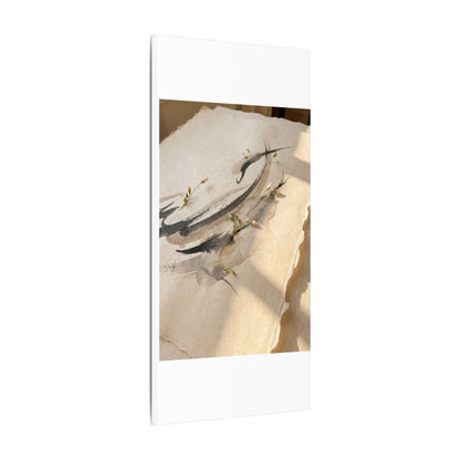 Ink Brushstroke Watercolor Canvas Art | Neutral Japandi Art