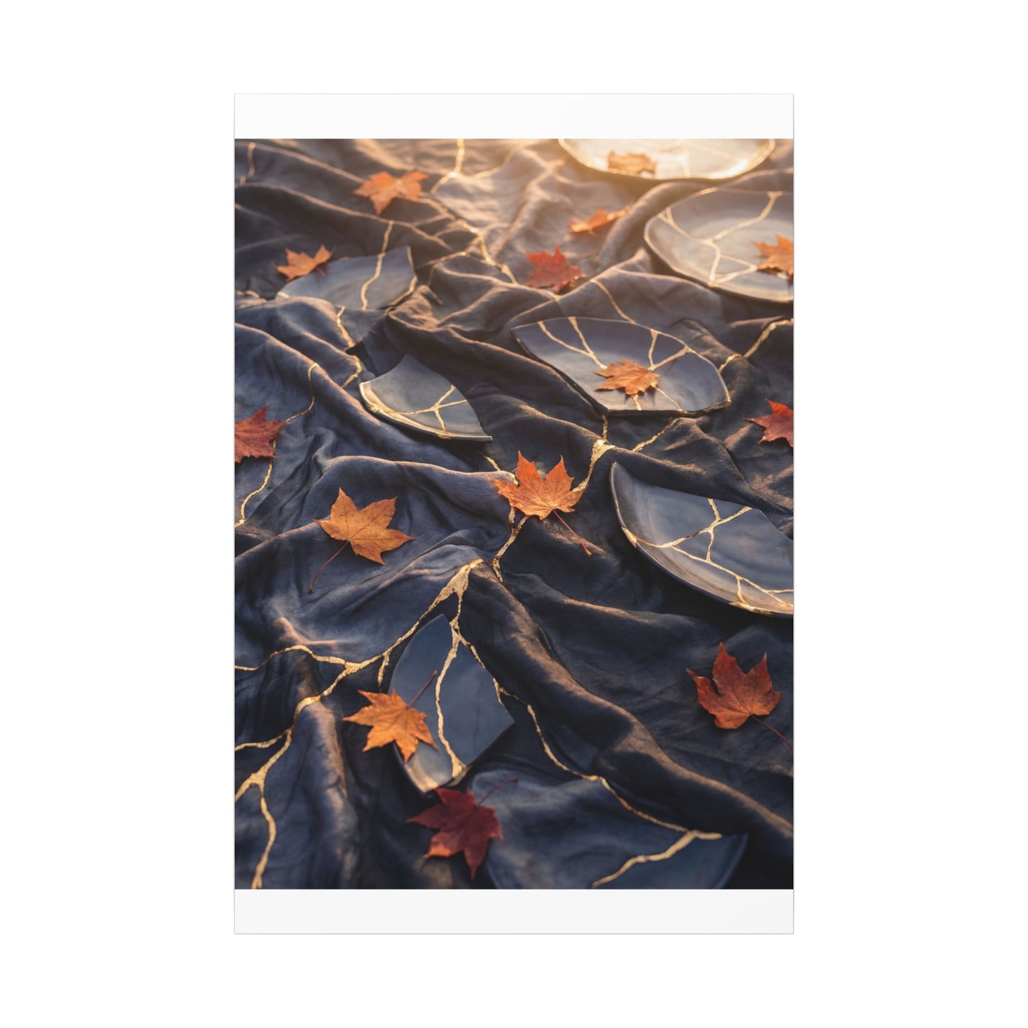 Golden Hour Silk Drape Canvas Art - Kintsugi Shibui