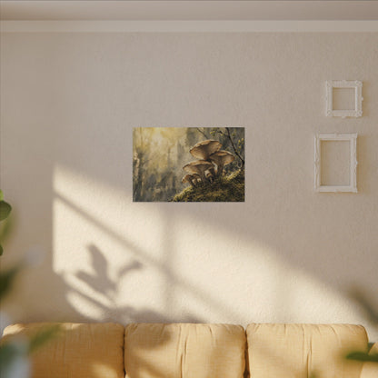 Wild Mushrooms Canvas Art | Spring Japandi Watercolor Art
