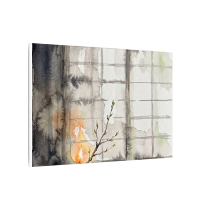 Shoji Screen Canvas Art | Spring Japandi Watercolor Art