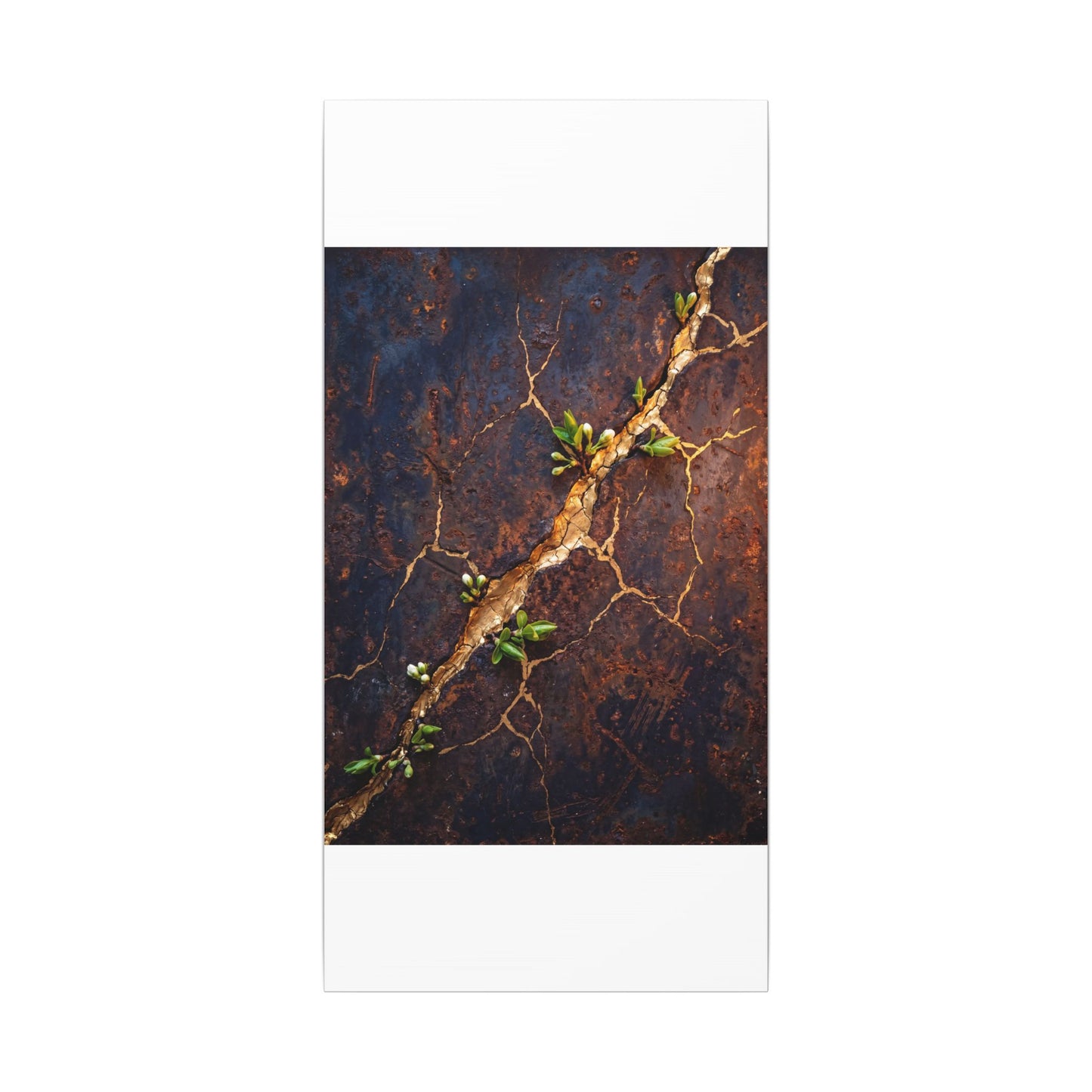 Rust Patina Spring Canvas Art | Kintsugi Resilient Design