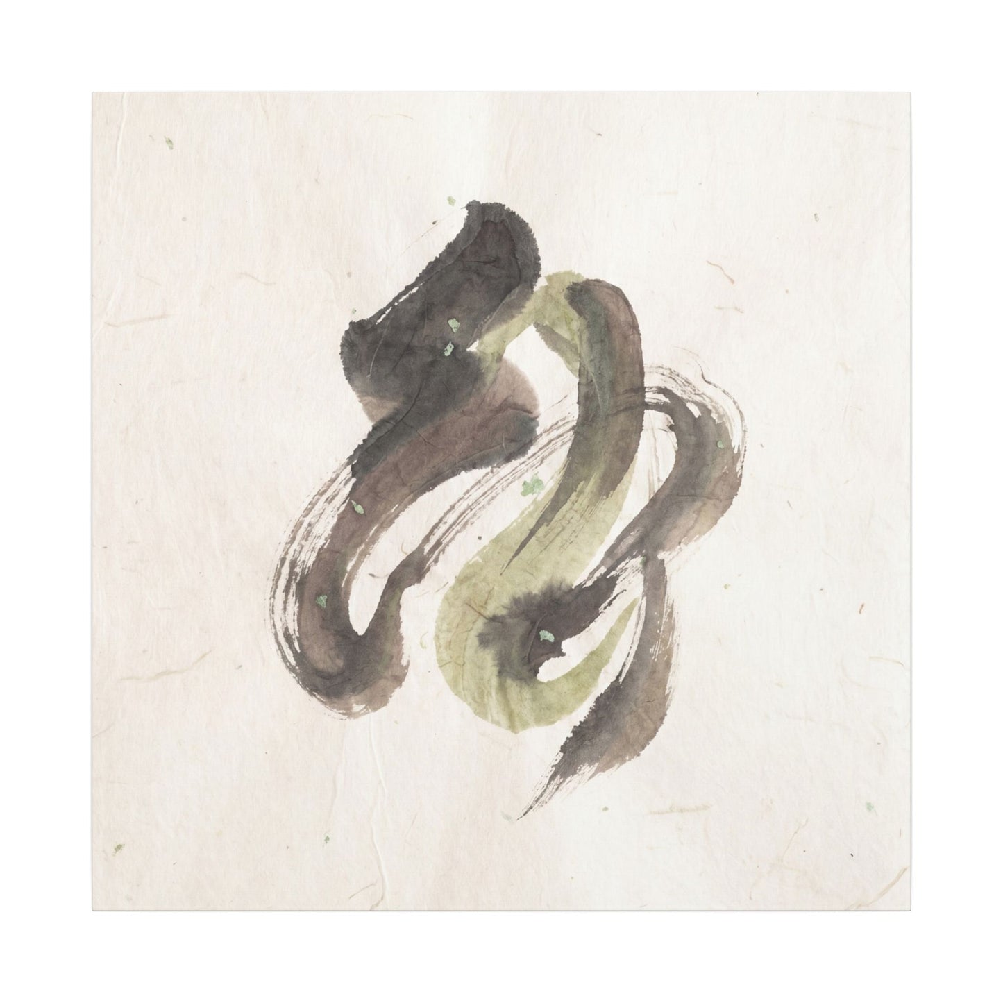 Ink Brushstroke Canvas Art | Spring Japandi Japanese Pattern Art