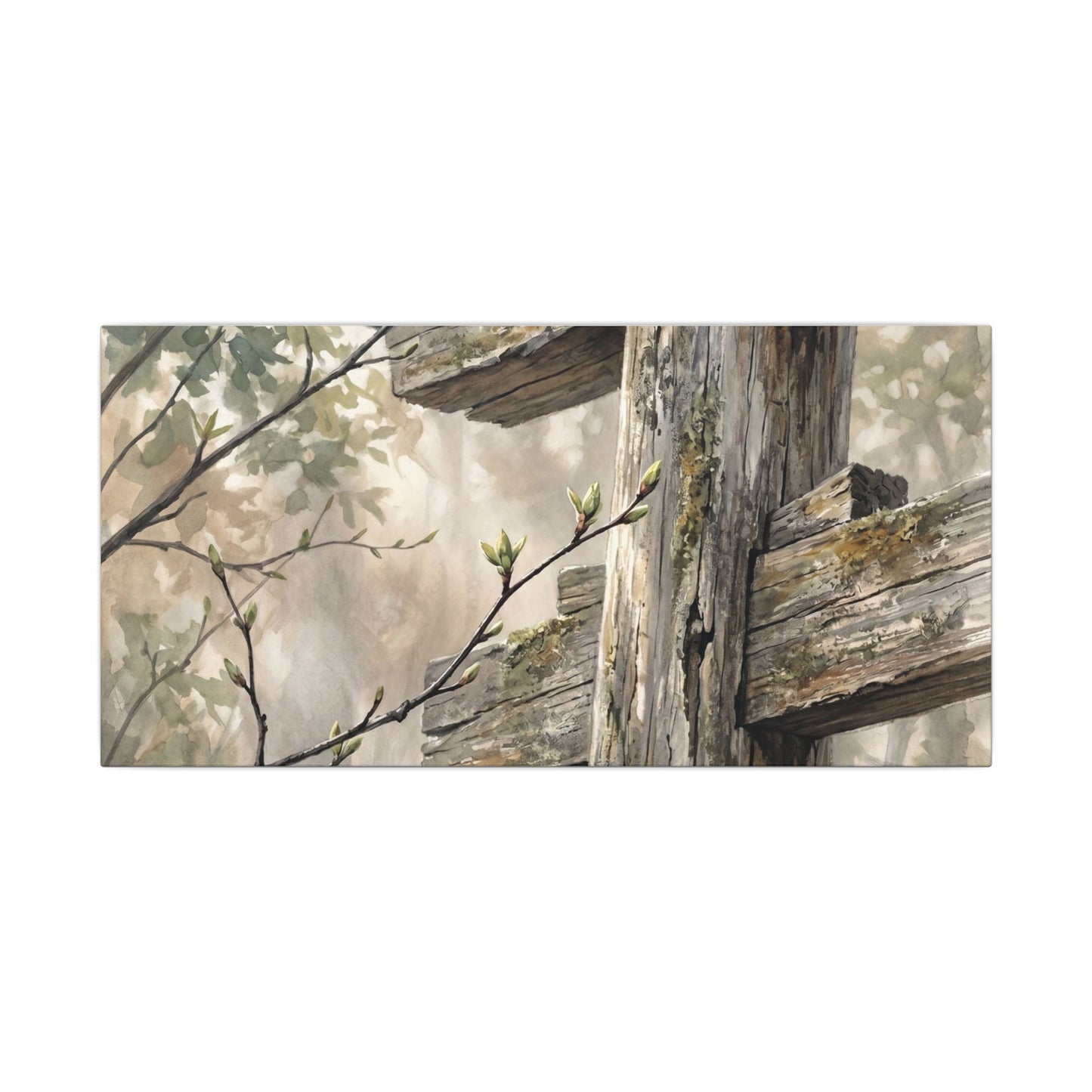 Torii Gate Spring Canvas Art | Japandi Neutral Design