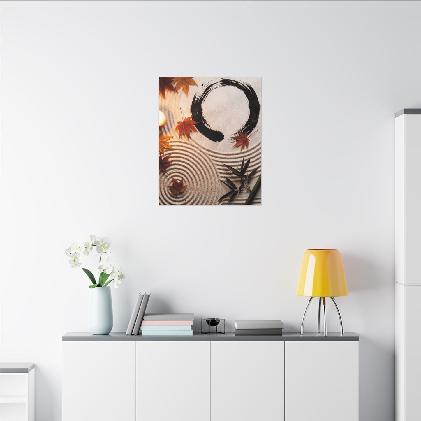 Tranquil Rock Garden Canvas Art - Enso Zen