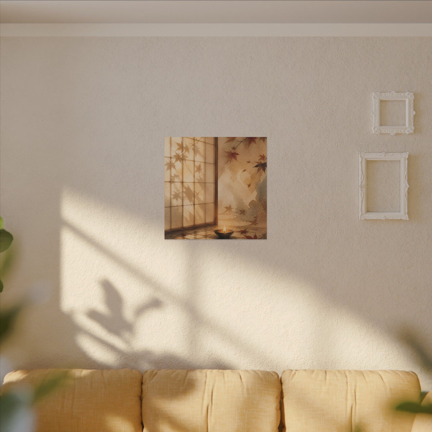 Candlelight Shoji Screen Canvas Art - Japandi Ma