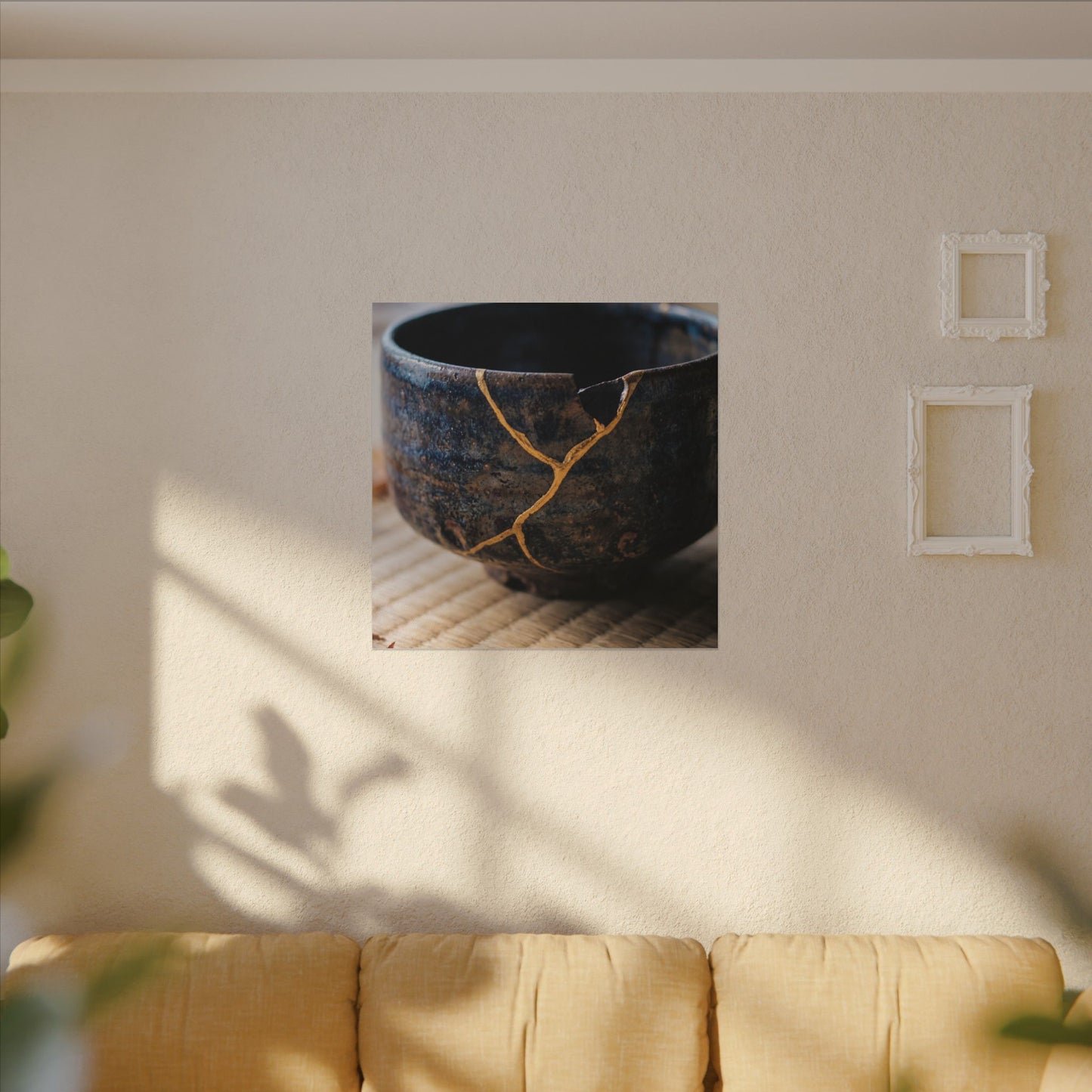 Tea Ceremony Autumn Canvas Art | Kintsugi Healing Design