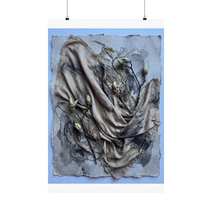 Japandi Silk Drape in Moonlight | Texture Wall Art Print Art Print