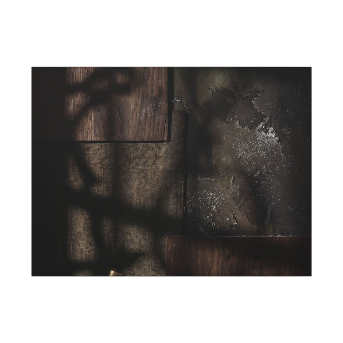 Dark Japandi Shadow Play in Candlelight | Dark Texture Canvas Art