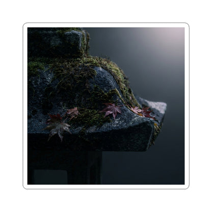 Dark Japandi Stone Lantern in Dawn | Moody Minimal Sticker