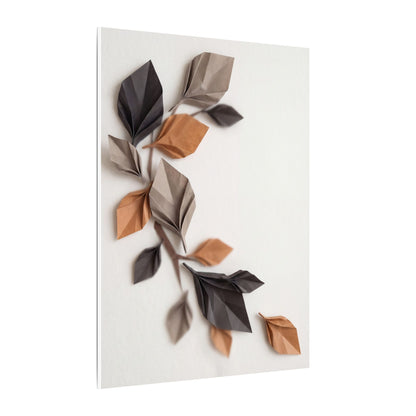 Paper Fold Autumn Canvas Art | Japandi Earthy Design