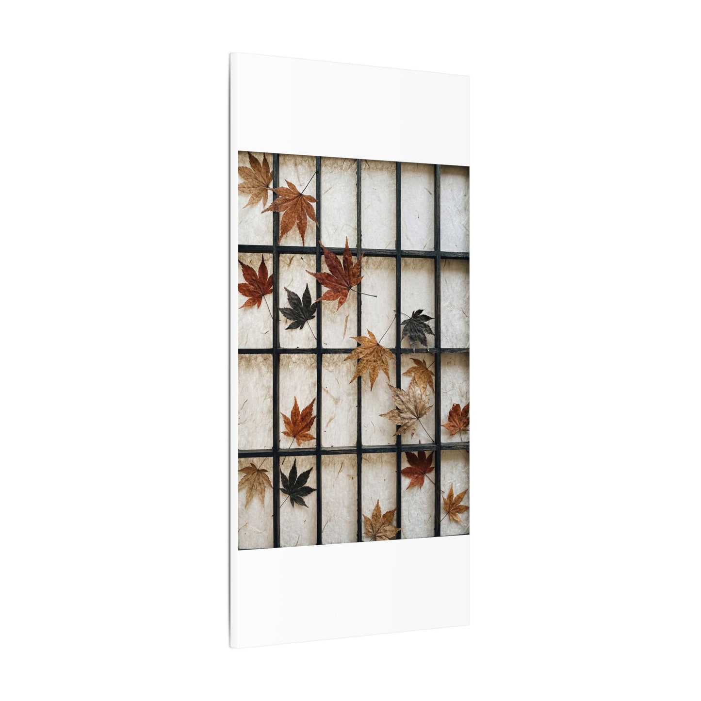 Japandi Shoji Screen in Overcast | Texture Canvas Art