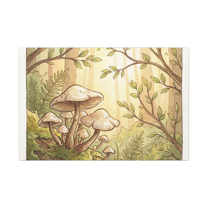 Spring Wild Mushrooms Mushroom Illustration Canvas Art | Cozy Decor