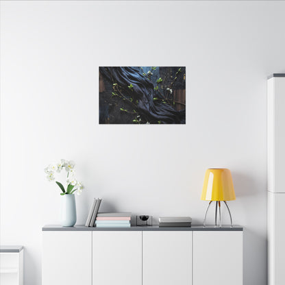 Spring Silk Drape Dark Texture Canvas Art | Atmospheric Decor