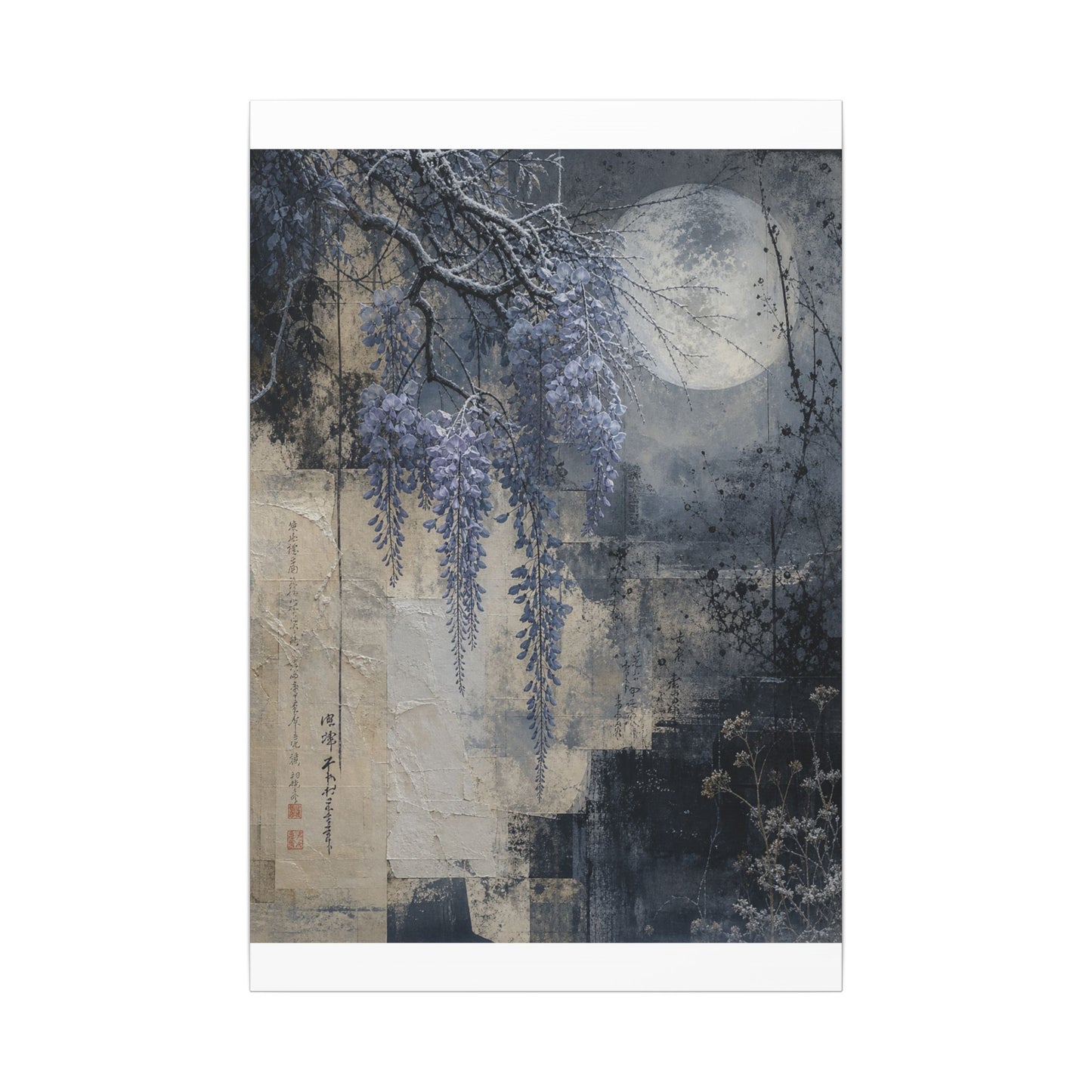 Winter Wisteria Texture Canvas Art | Elegant Decor