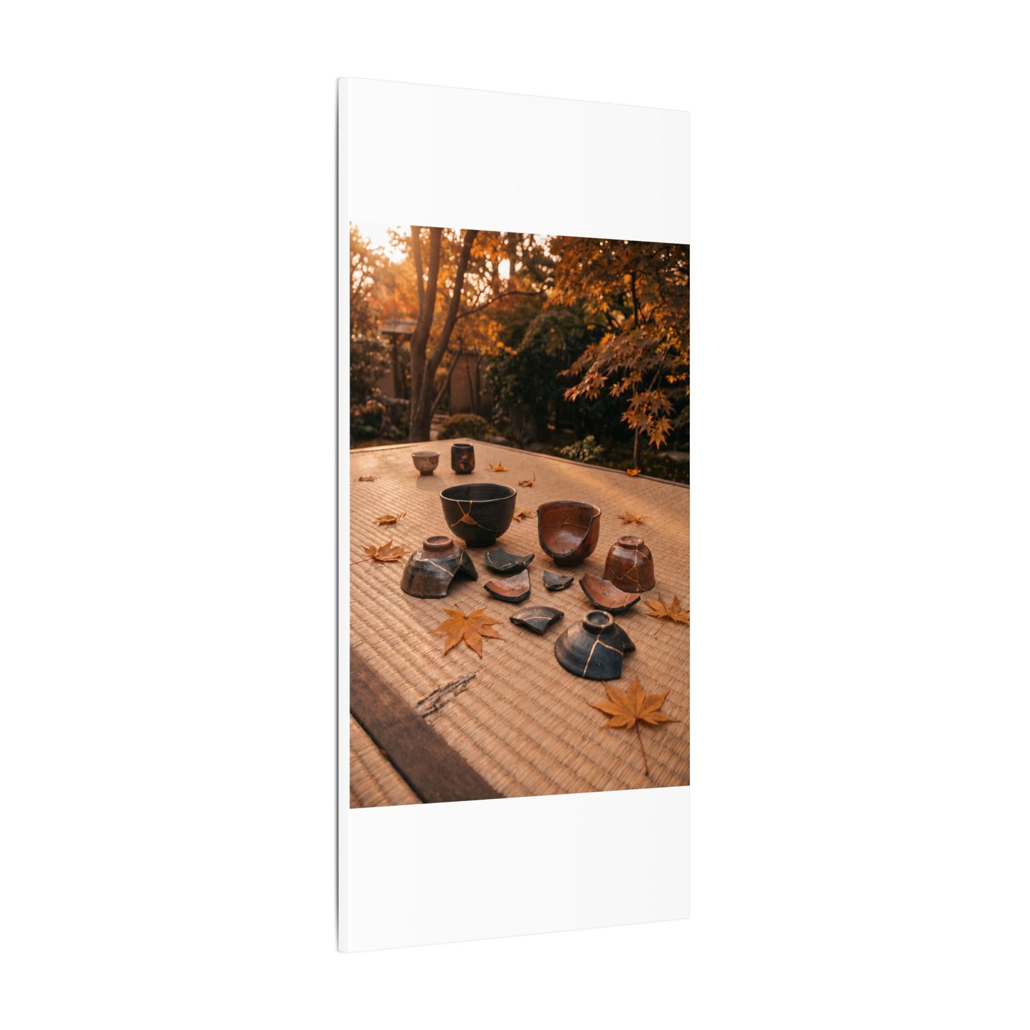 Golden Hour Tea Ceremony Canvas Art - Kintsugi Shibui