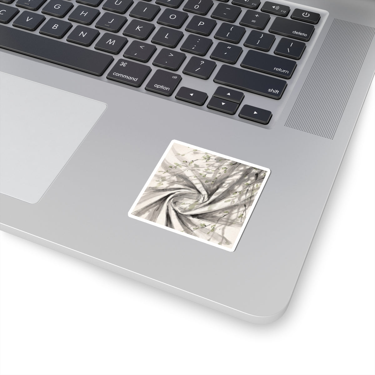 Silk Drape Sumi E Sticker | Tranquil Zen Art