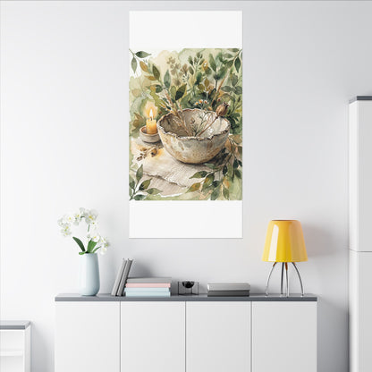 Ceramic Bowl Summer Canvas Art | Japandi Elegant Design