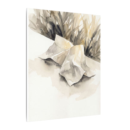 Paper Fold Watercolor Canvas Art | Warm Japandi Art